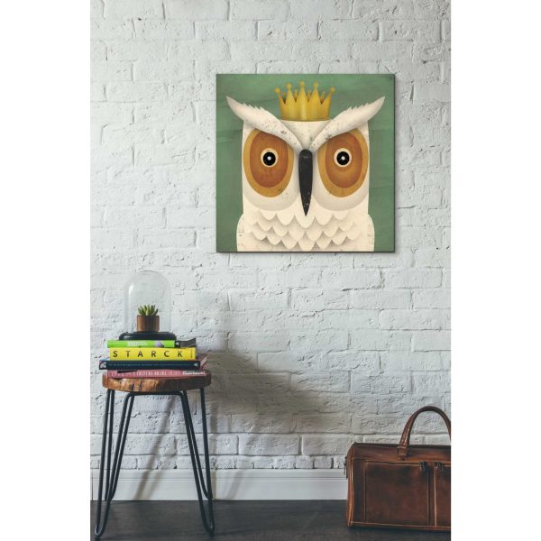 White Owl with Crown  by Ryan Fowler, Canvas Wall Art For Discount