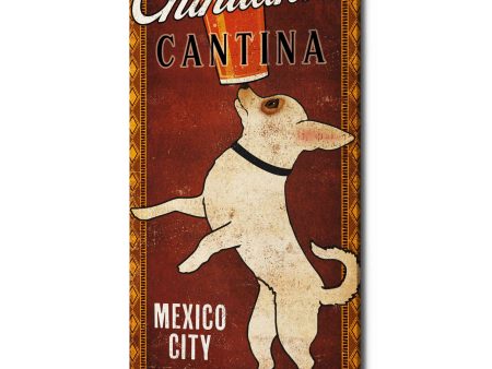 White Chihuahua on Red  by Ryan Fowler, Canvas Wall Art Fashion