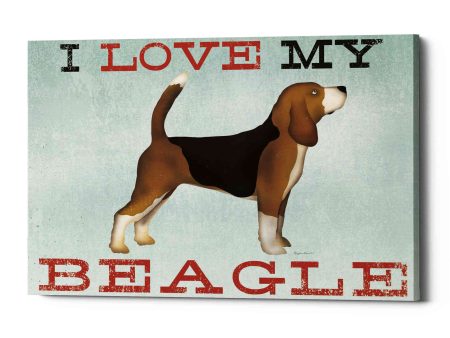 Beagle Canoe - I Love My Beagle II  by Ryan Fowler, Canvas Wall Art For Sale