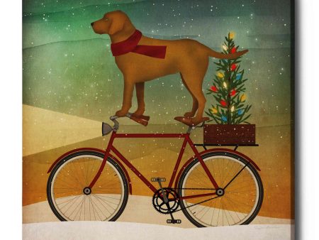 Yellow Lab on Bike Christmas  by Ryan Fowler, Canvas Wall Art Online now