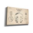 Headphones Blueprint Patent Parchment  Canvas Wall Art For Sale