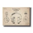 Headphones Blueprint Patent Parchment  Canvas Wall Art For Sale