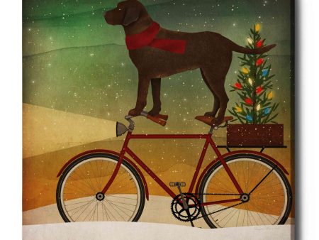 Brown Lab on Bike Christmas  by Ryan Fowler, Canvas Wall Art Hot on Sale