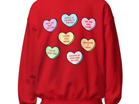 Superhero Candy Hearts Sweatshirt Sale