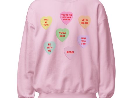 Galaxy Candy Hearts Sweatshirt Hot on Sale