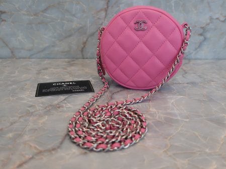 CHANEL シャネル マトラッセラウンドチェーンショルダーバッグ ラムスキン ピンク シルバー金具 ショルダーバッグ 600040002 For Cheap