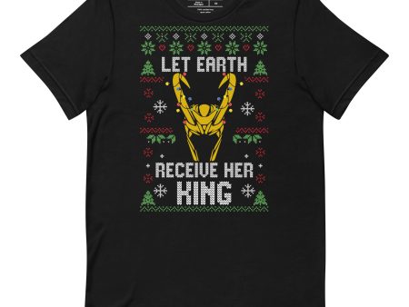 Loki Let Earth Receive Her King Christmas Shirt Cheap