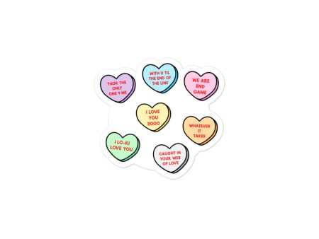 Superhero Candy Hearts Sticker Cheap