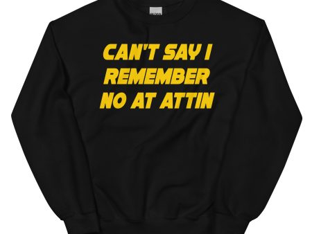 Can t Say I Remember No At Attin Sweatshirt on Sale