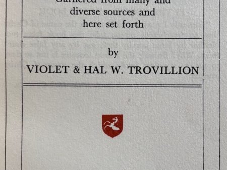 (*NEW ARRIVAL*) (Food History) Violet & Hal W. Trovillion. Recipes & Recipes of Early England. *Signed* Supply