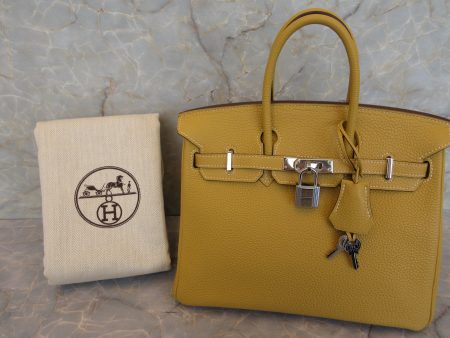 HERMES／エルメス バーキン25 トゴ カリー □L刻印 ハンドバッグ 600120056 Cheap